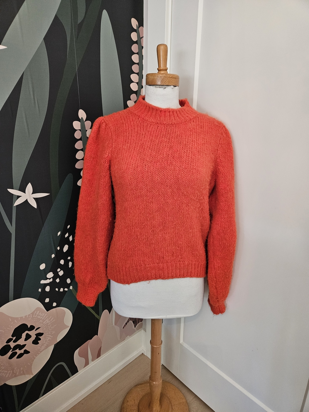 Vero Moda Coral Red Turtleneck Knit Sweater